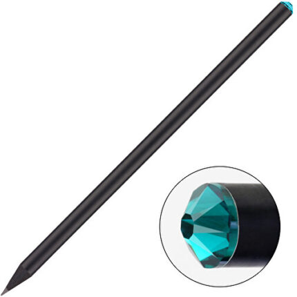 schwarzer Bleistift mit original Swarovski-Kristall