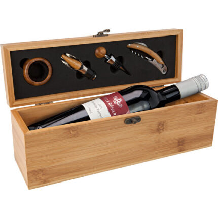 Wein in Bambuskiste